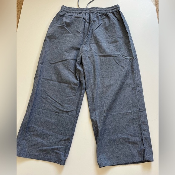 O.N.S. ONS One Nice Shop Cropped Pants Cotton Denim Blue Size Large - Picture 2 of 11